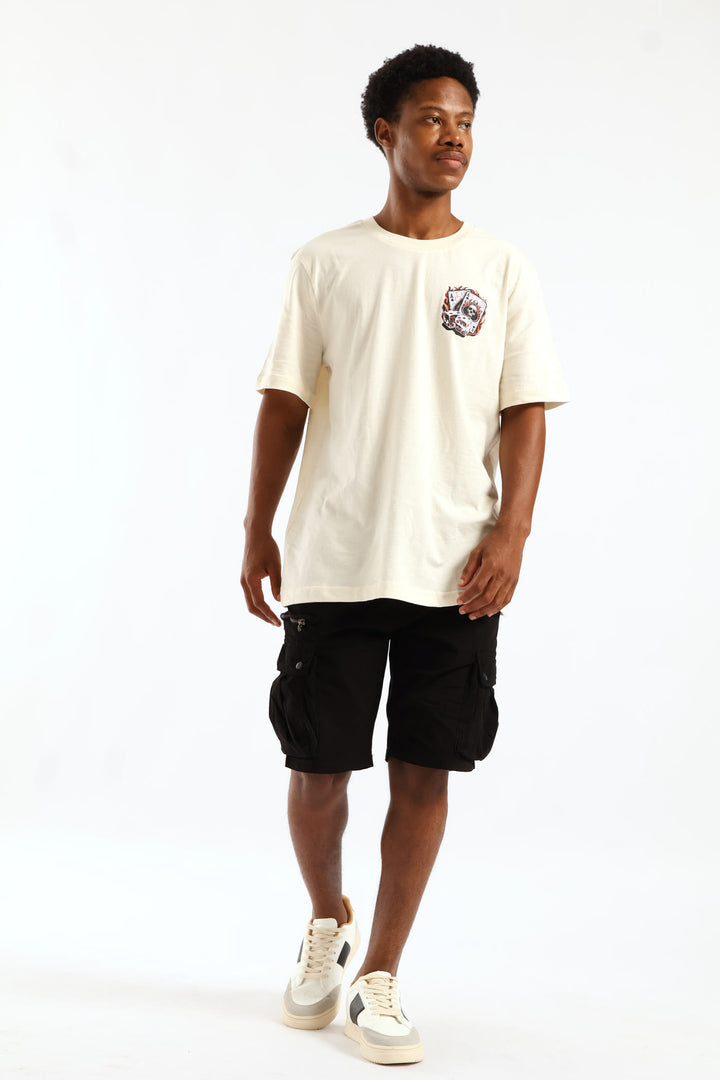 Cards Front & Back Tee - Ecru