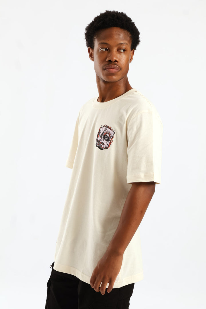 Cards Front & Back Tee - Ecru