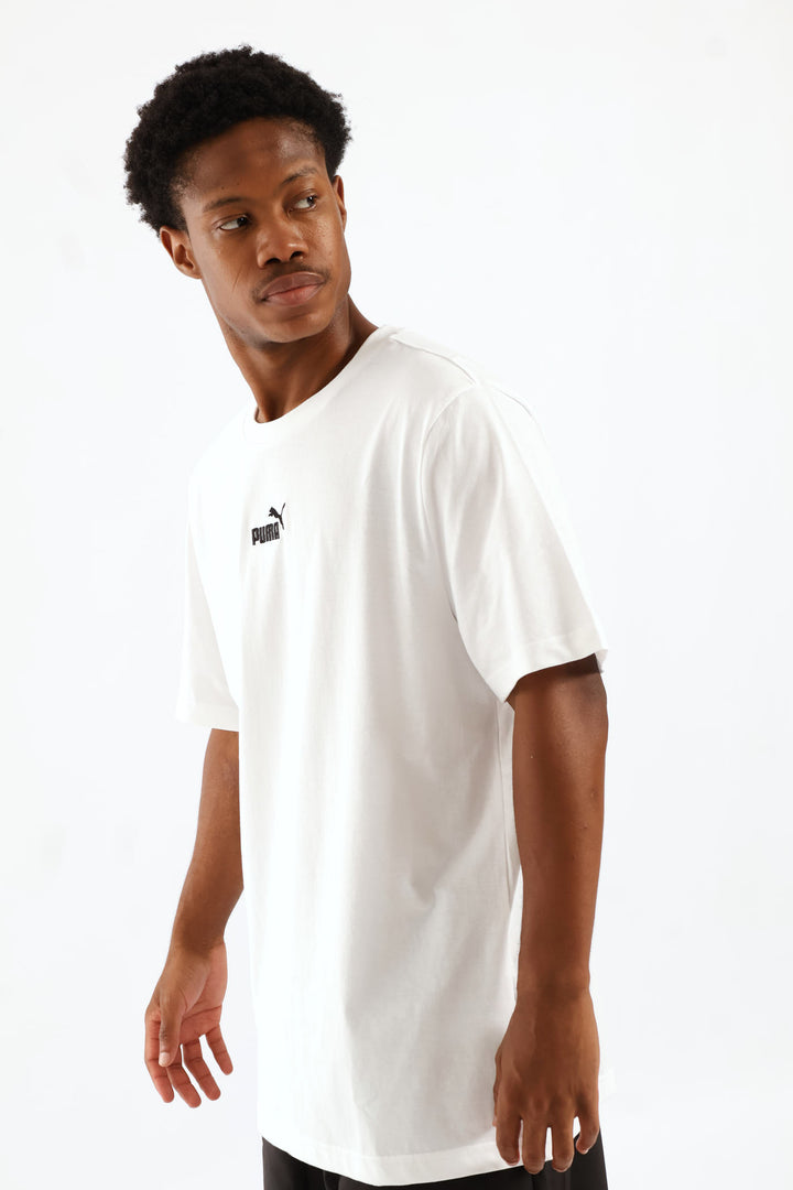 Essential Small Logo Centered Tee - White