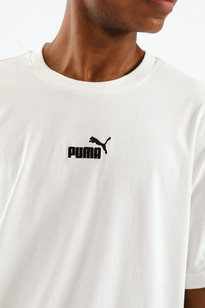 Essential Small Logo Centered Tee - White