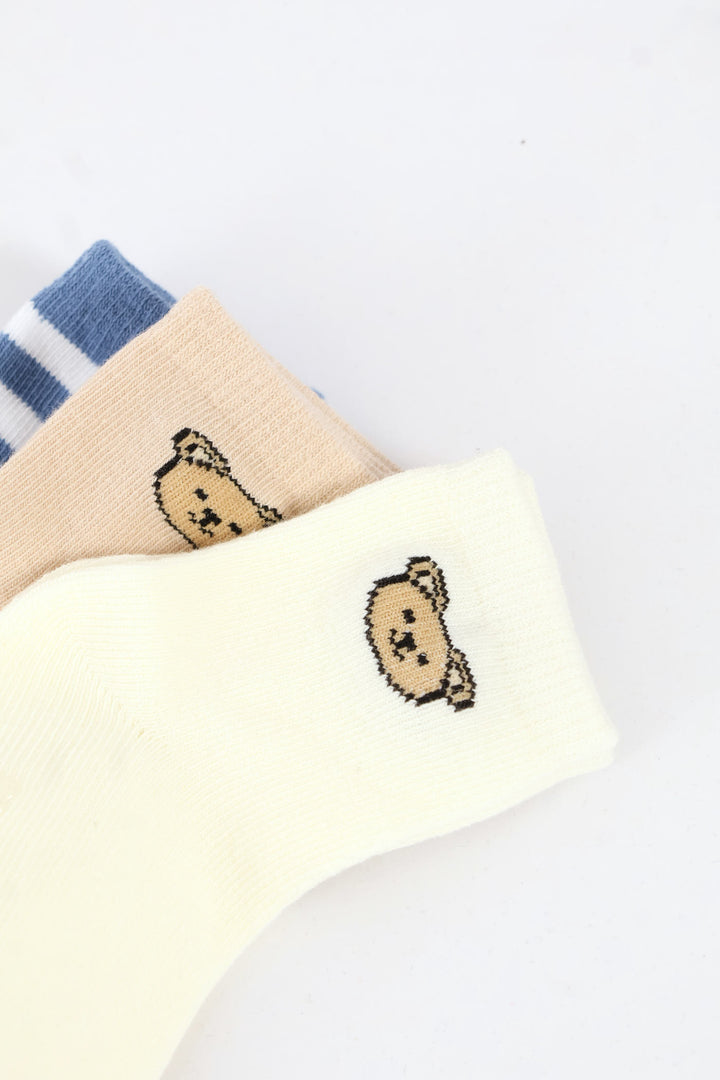 Baby Boys 3 Pack Stripe Cotton Socks