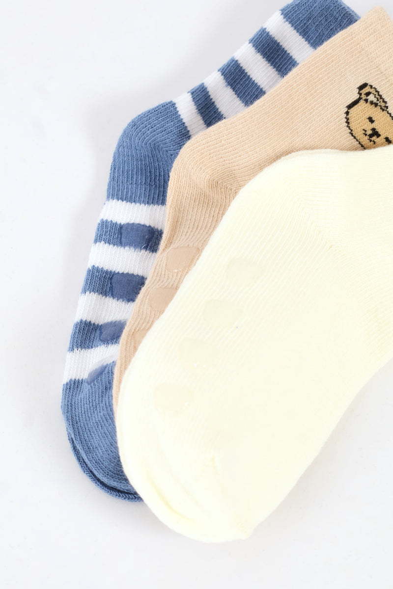 Baby Boys 3 Pack Stripe Cotton Socks