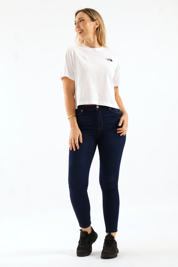 Evolution Simple Dome Crop Relaxed Tee - White