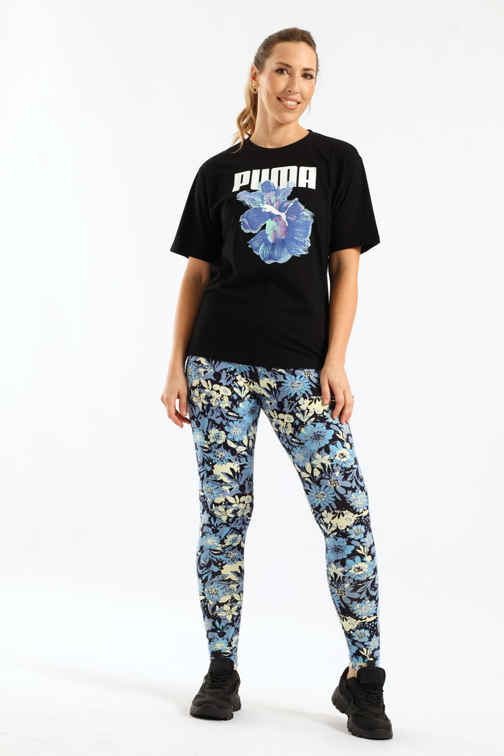 Graphics Relaxed Flower Tee - Black