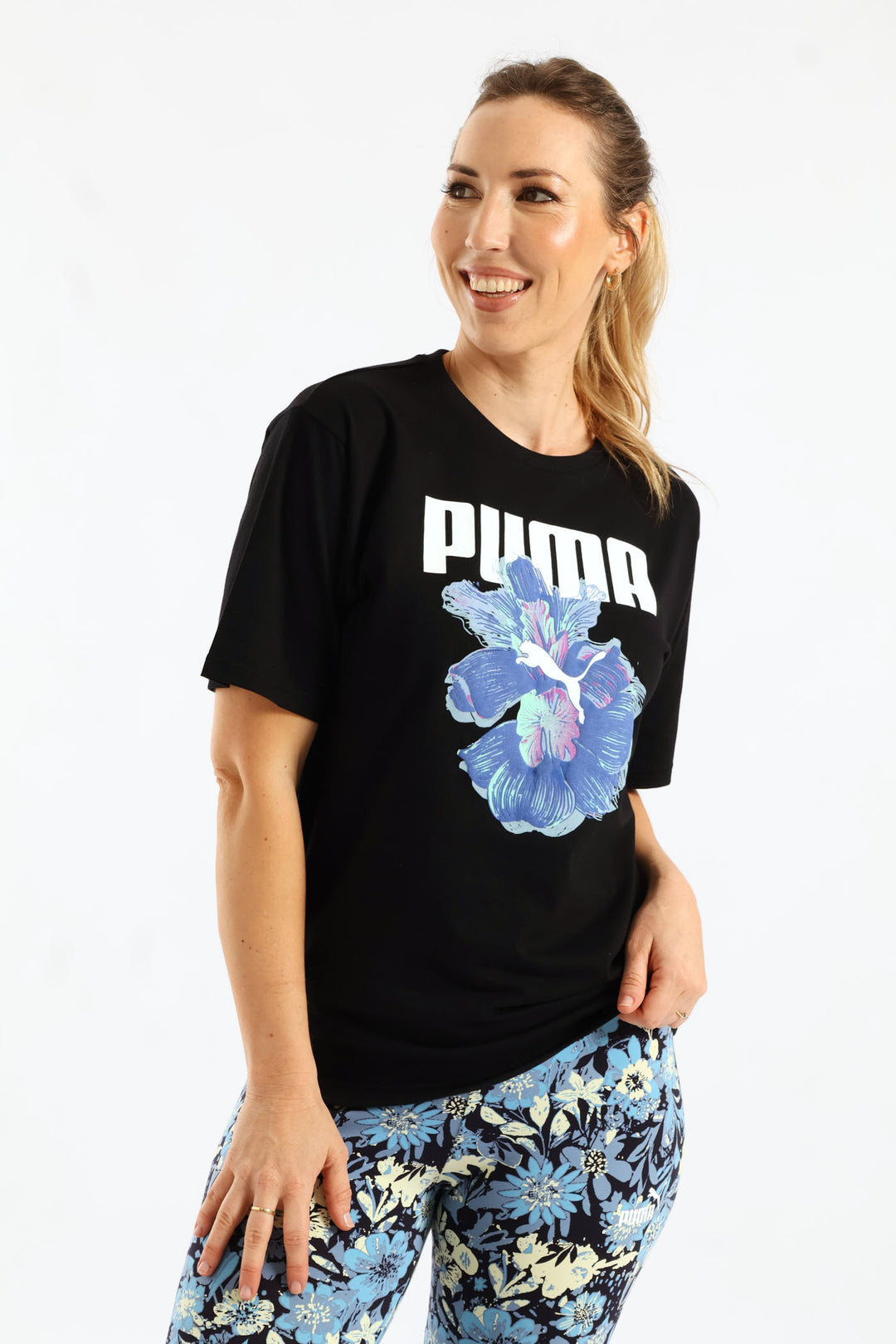 Graphics Relaxed Flower Tee - Black