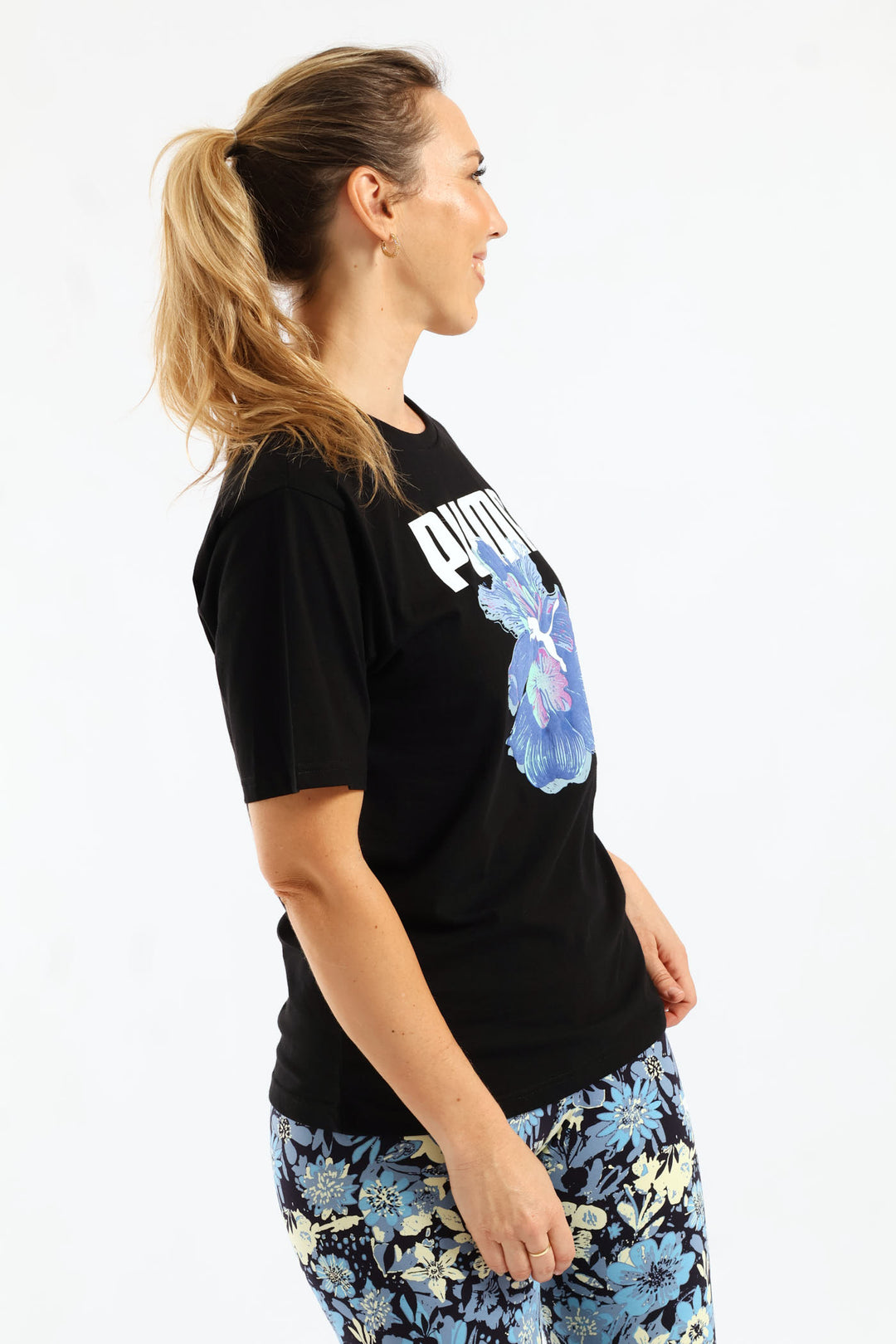 Graphics Relaxed Flower Tee - Black