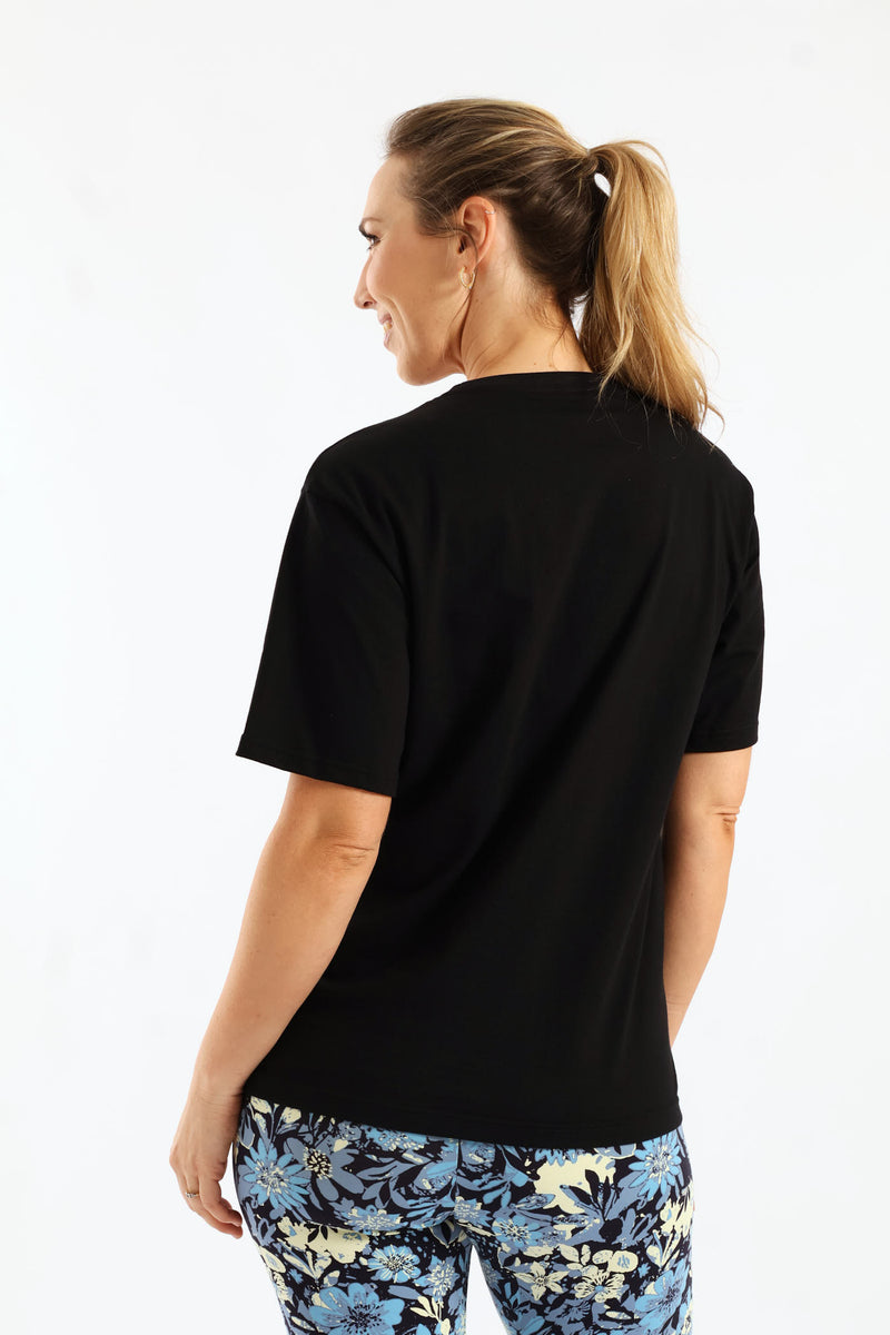 Graphics Relaxed Flower Tee - Black