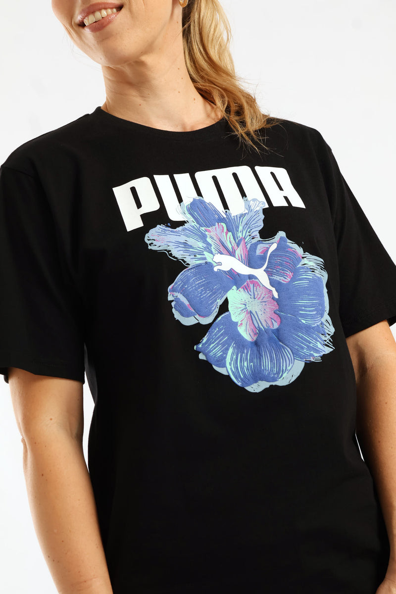 Graphics Relaxed Flower Tee - Black