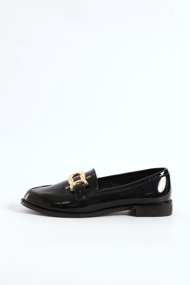 Interlink Metal Trim Loafer - Black