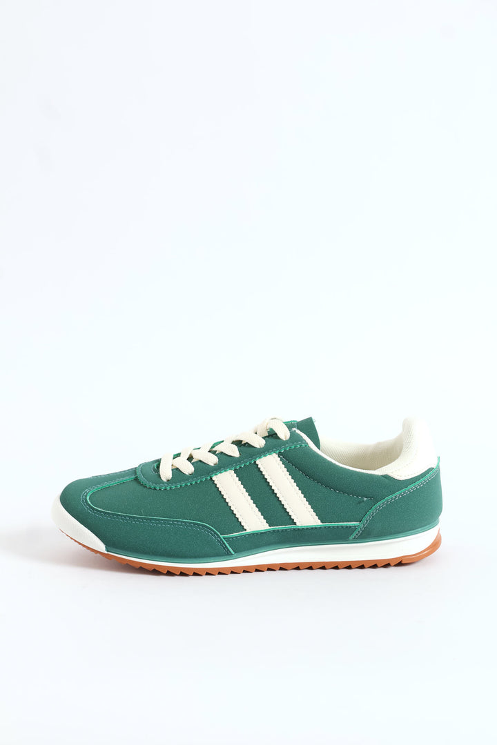 Retro Lace Up Sneaker - Forest Green