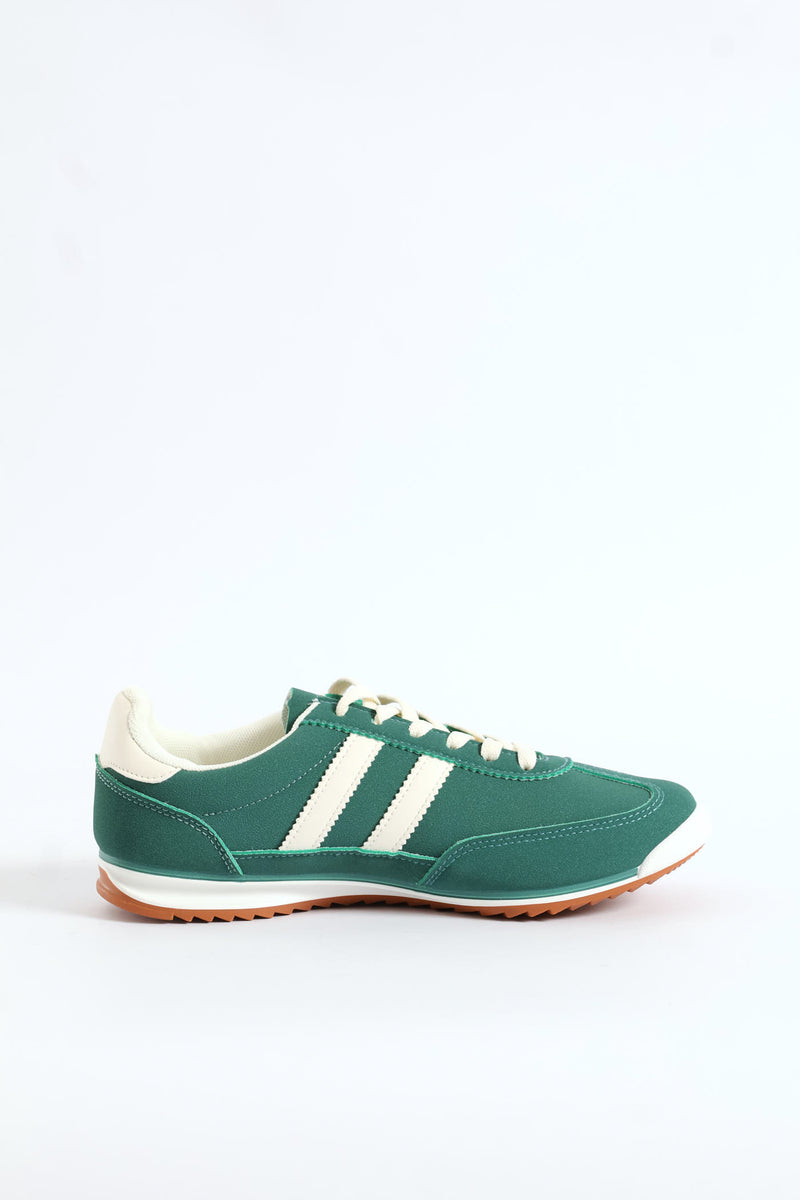 Retro Lace Up Sneaker - Forest Green