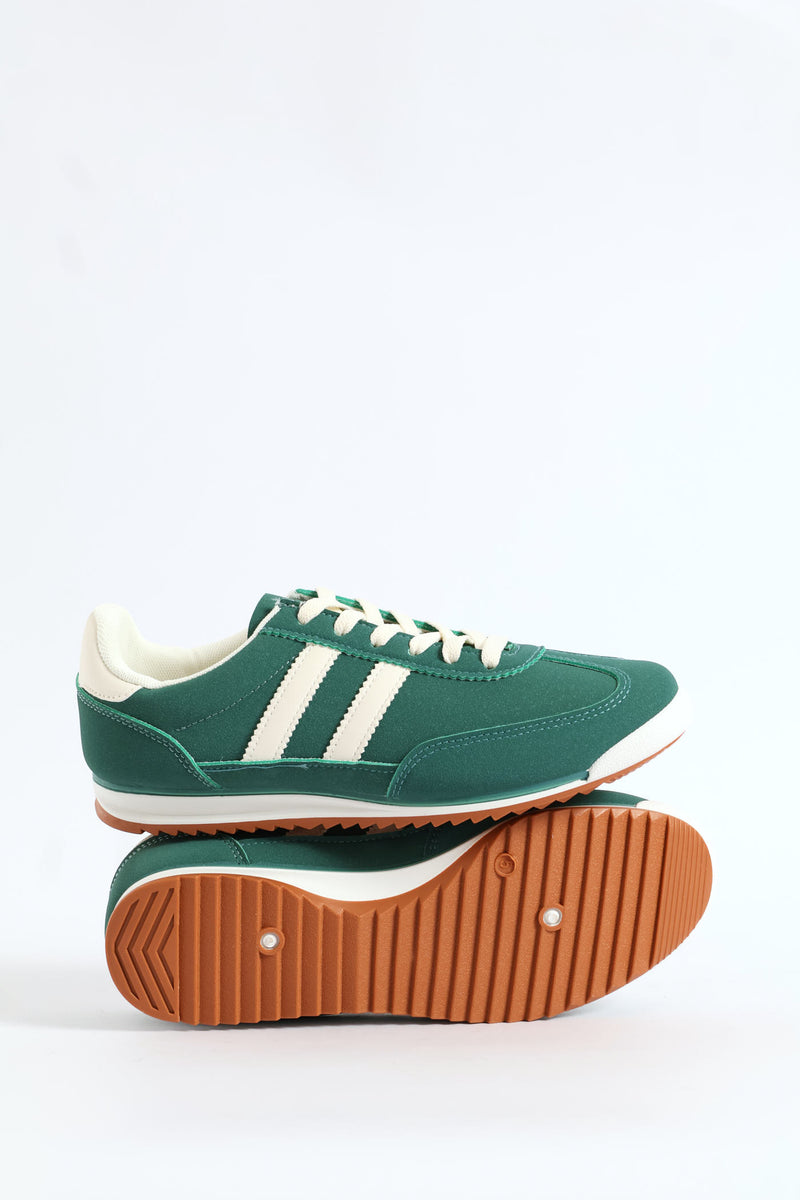 Retro Lace Up Sneaker - Forest Green
