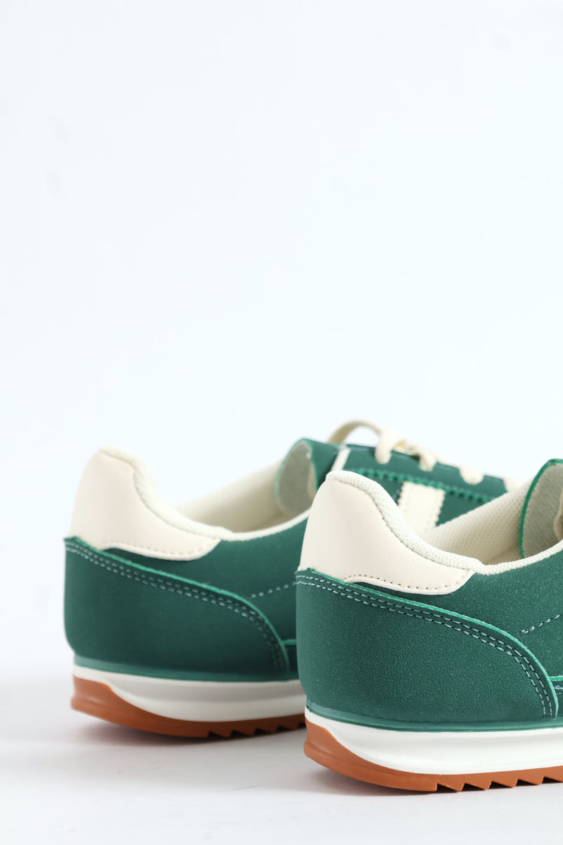 Retro Lace Up Sneaker - Forest Green