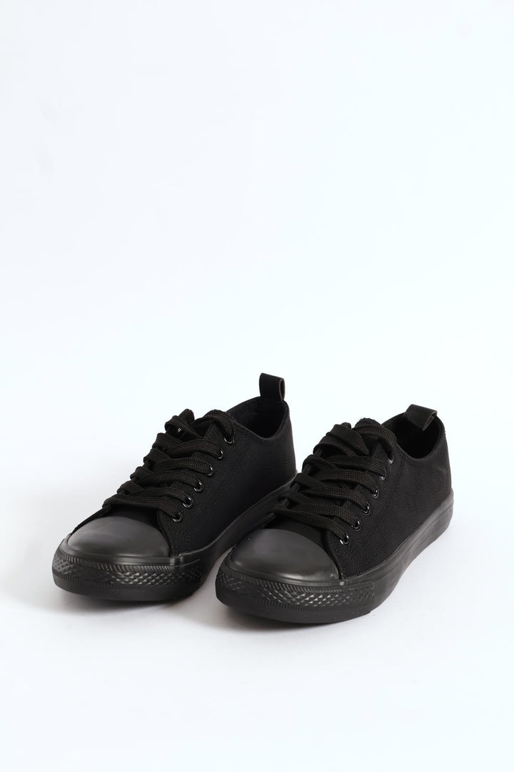 Vulcanised Lace Up Sneaker - Black