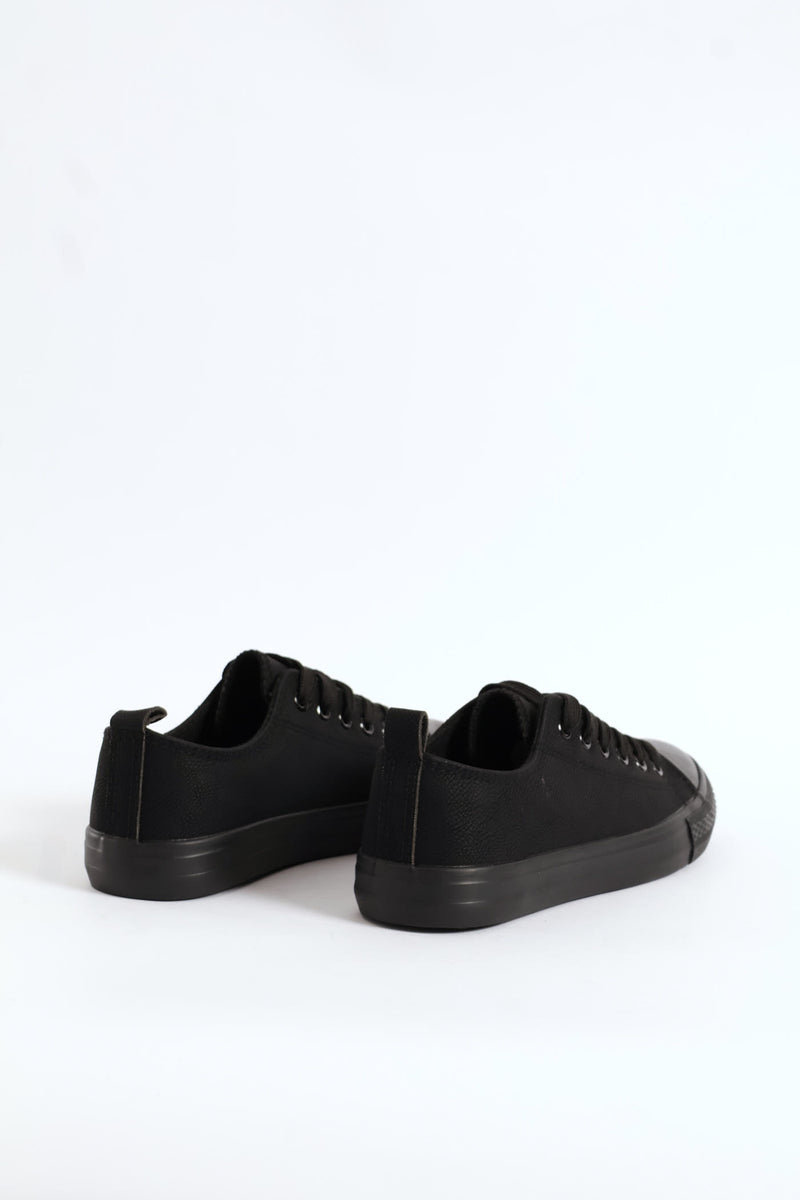 Vulcanised Lace Up Sneaker - Black