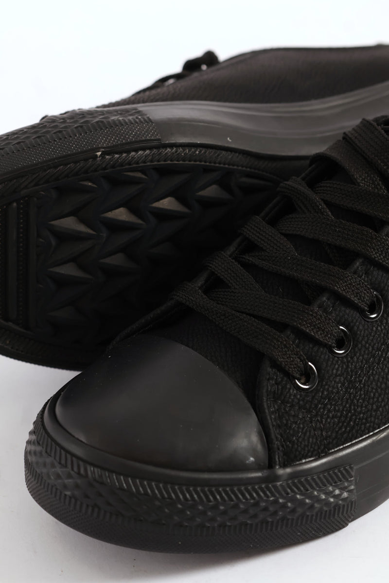 Vulcanised Lace Up Sneaker - Black