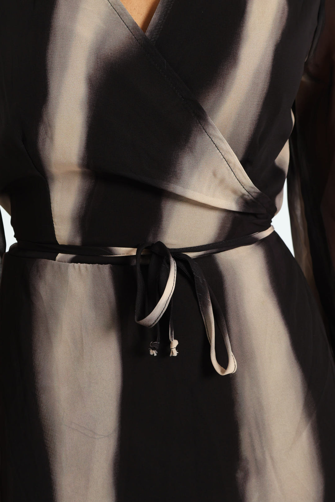 Wrap Midi Dress - Black/Cream
