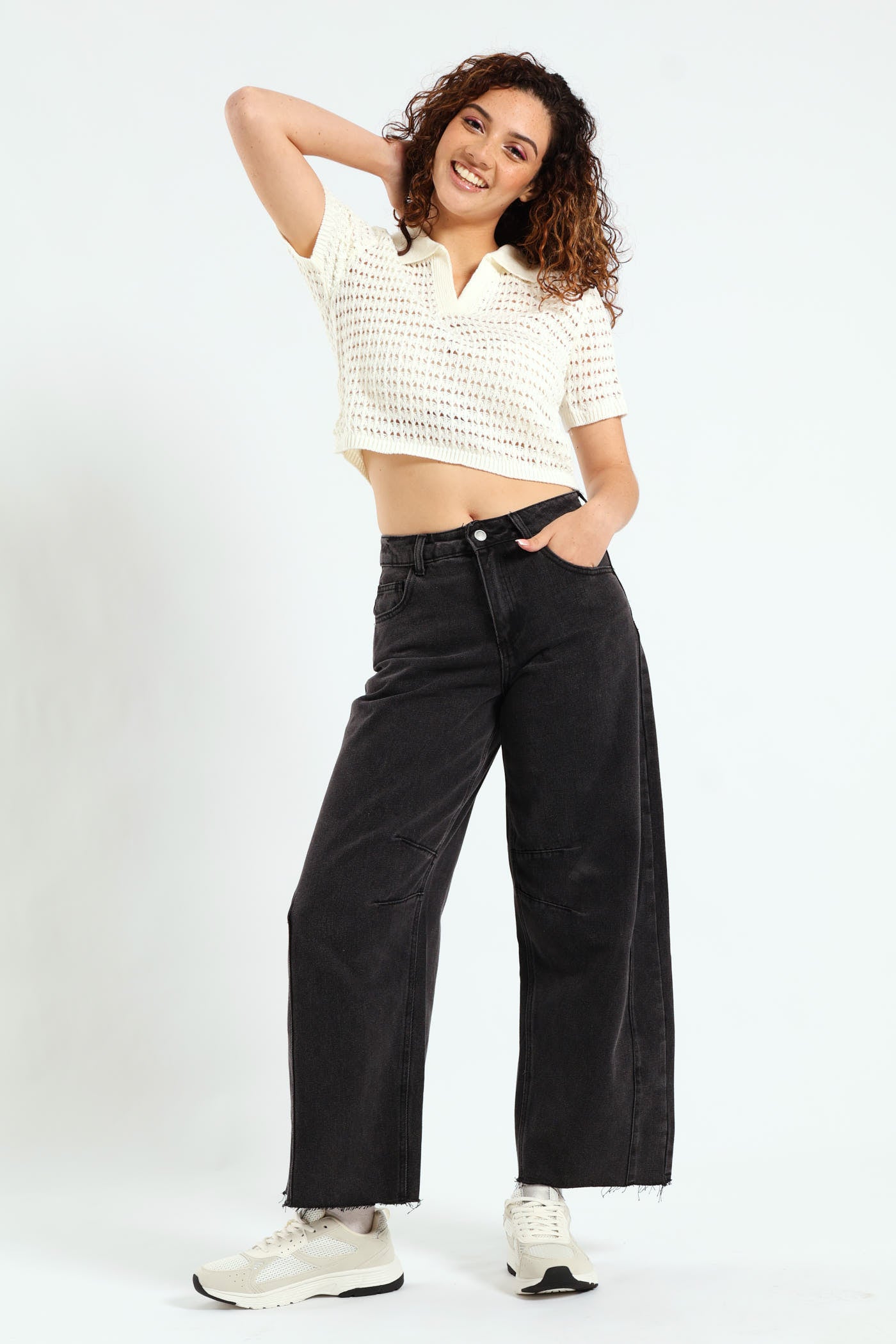 Ladies Loose Knit Golfer - Off White – Edgars