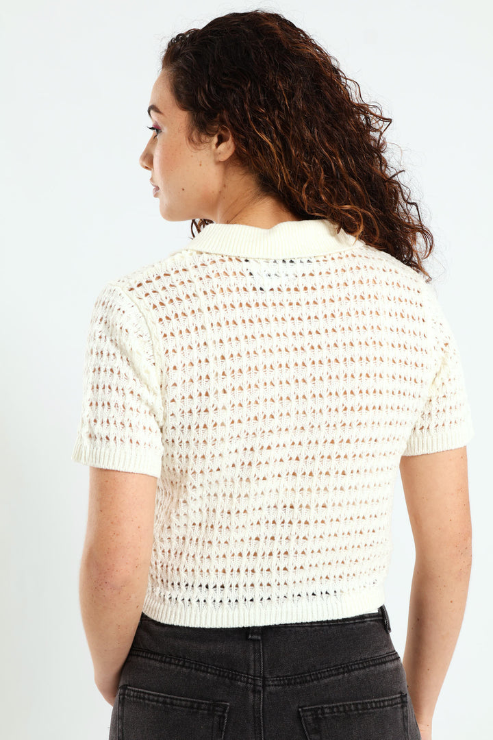 Loose Knit Golfer - Off White