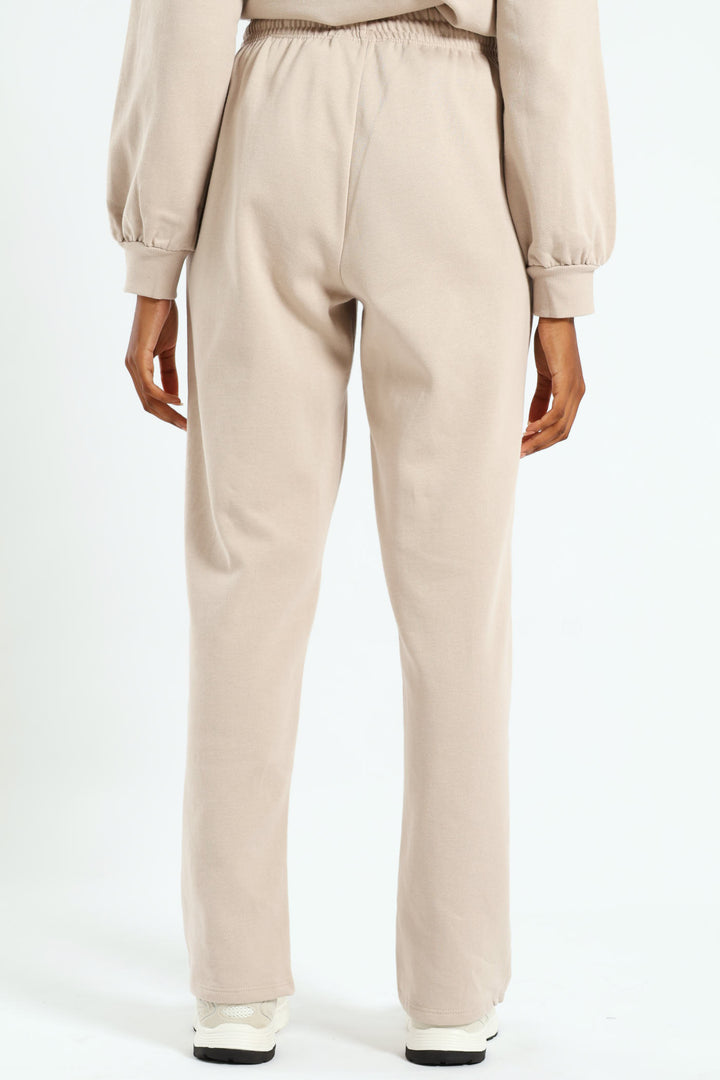 Wideleg Jogger With Bead Detail - Bone