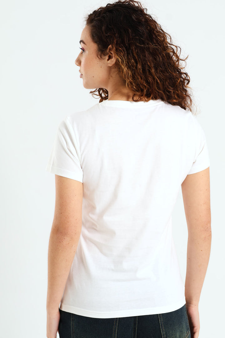 Essential Script Tee - White