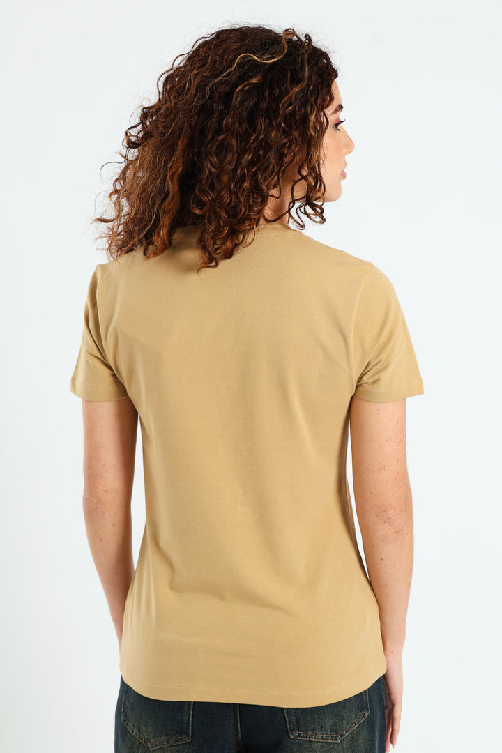 Lily Beaded Tee - Stone