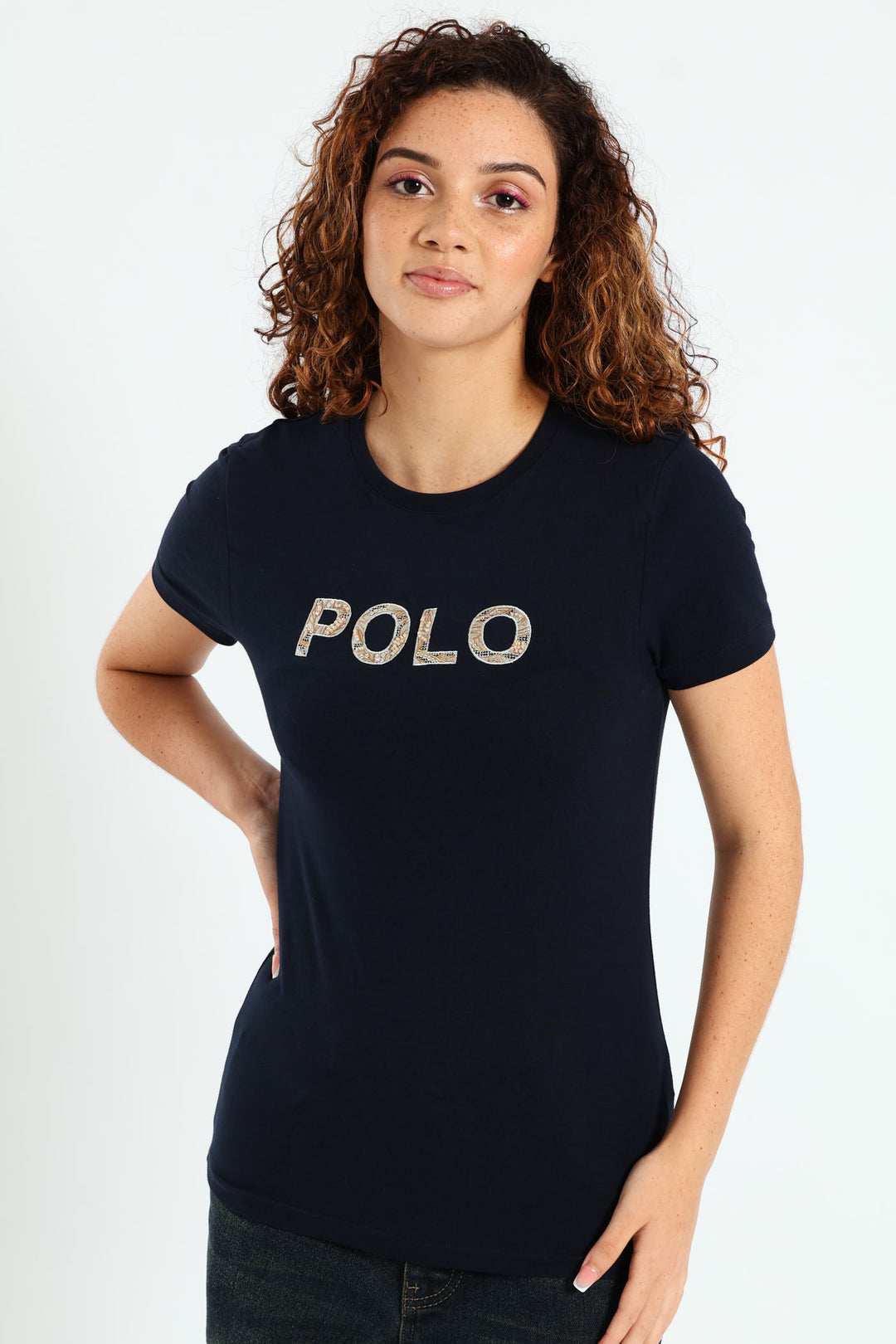 Anele Embellished Tee - Navy