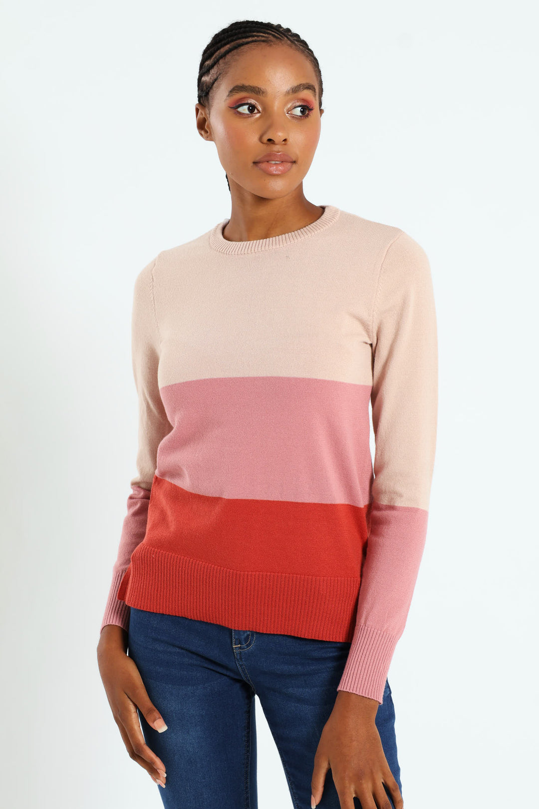 Bold Stripe Pullover - Rust