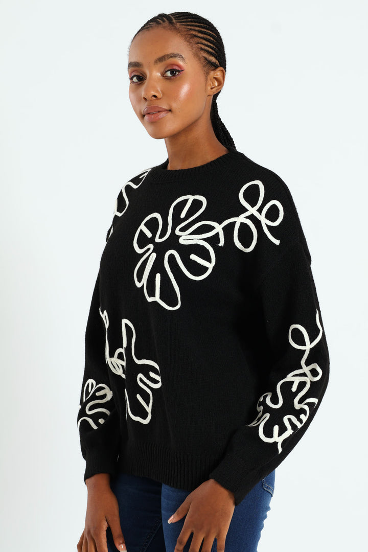 Cornelli Pullover - Black/Cream