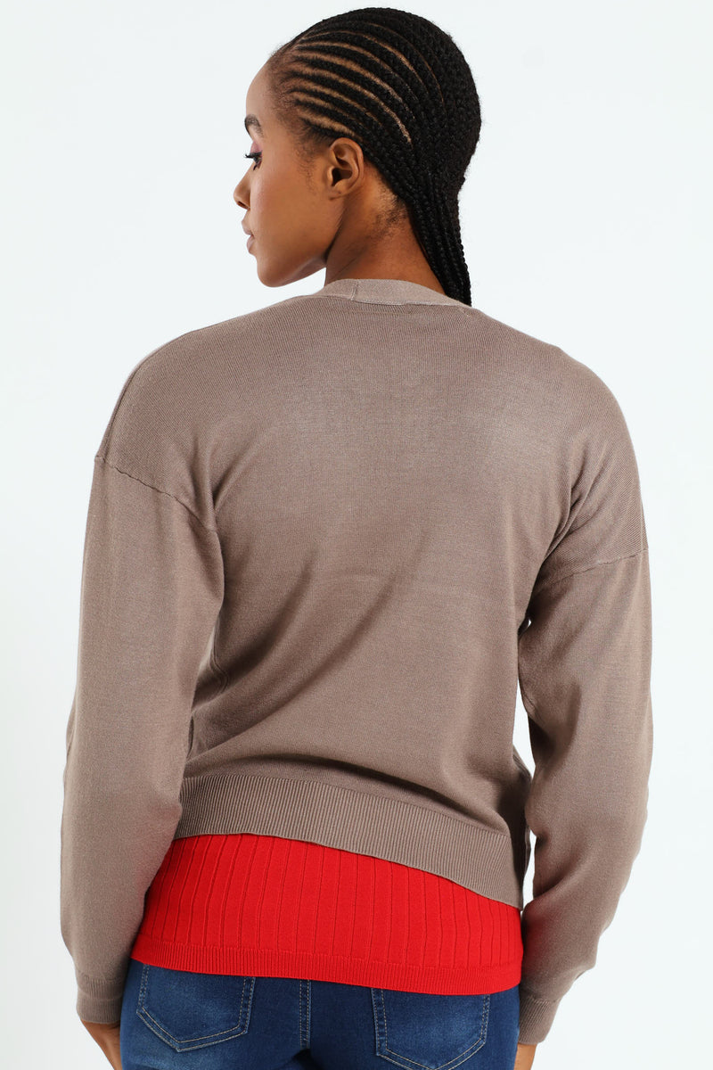 Classic Cardigan - Taupe