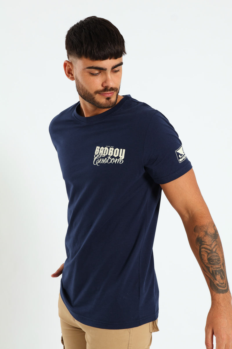 Biker Pistons Tee - Navy