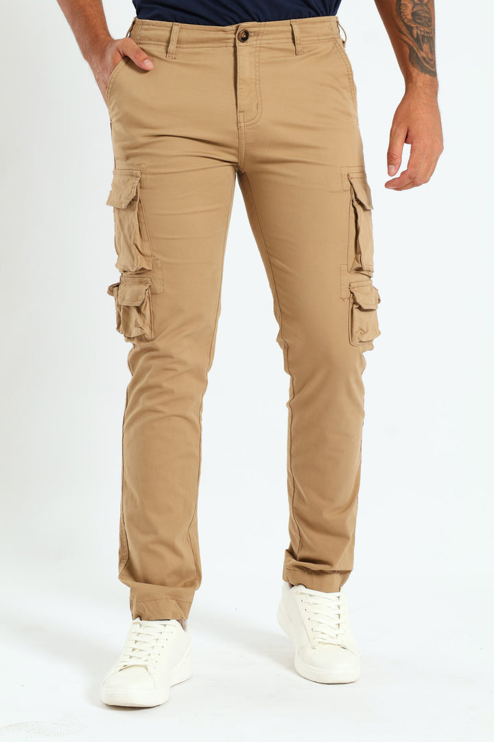 Muilti Pocket Cargo Pants - Stone