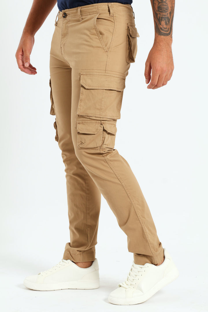 Muilti Pocket Cargo Pants - Stone