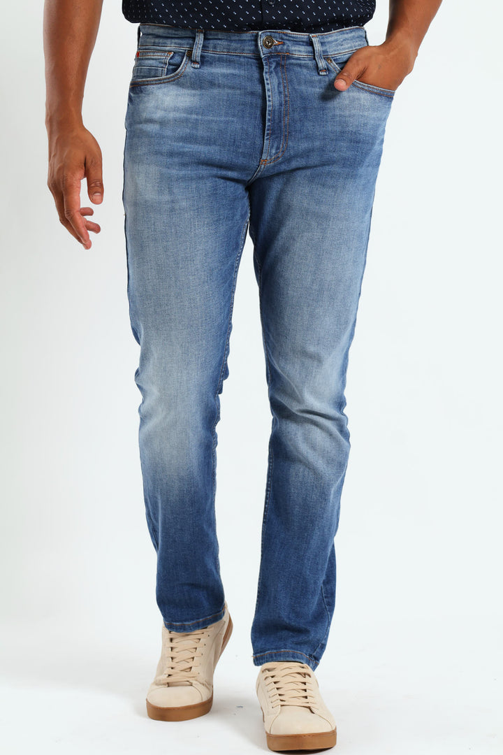 Blasted Slim Denim - Light Wash