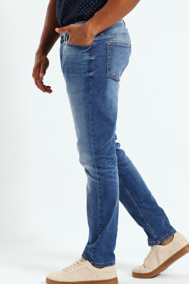 Blasted Slim Denim - Light Wash