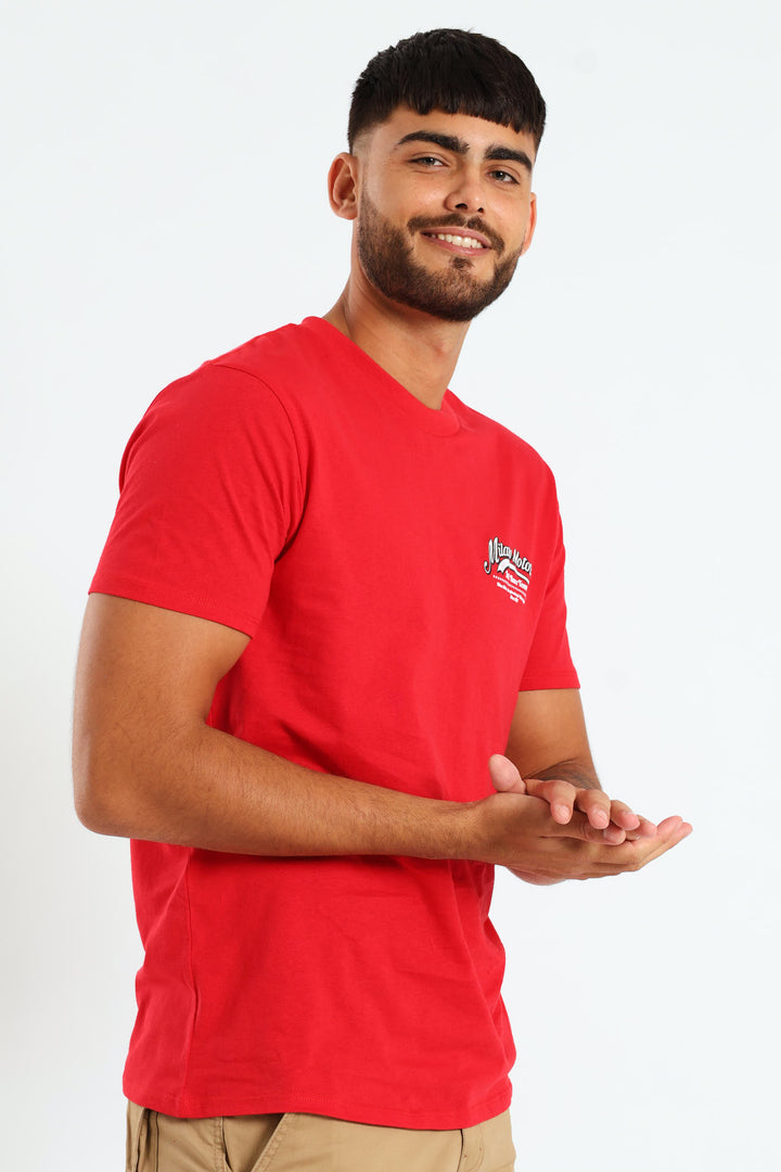 Race Car Front & Back Print Tee - Red