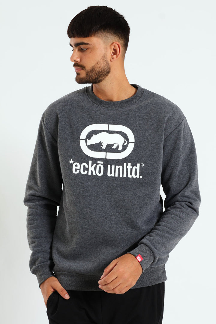 Rhino Chest Crew Top - Charcoal