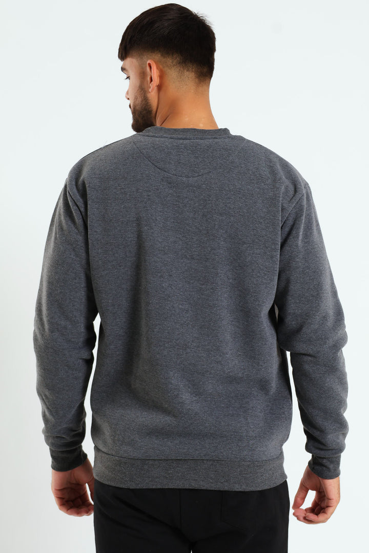 Rhino Chest Crew Top - Charcoal