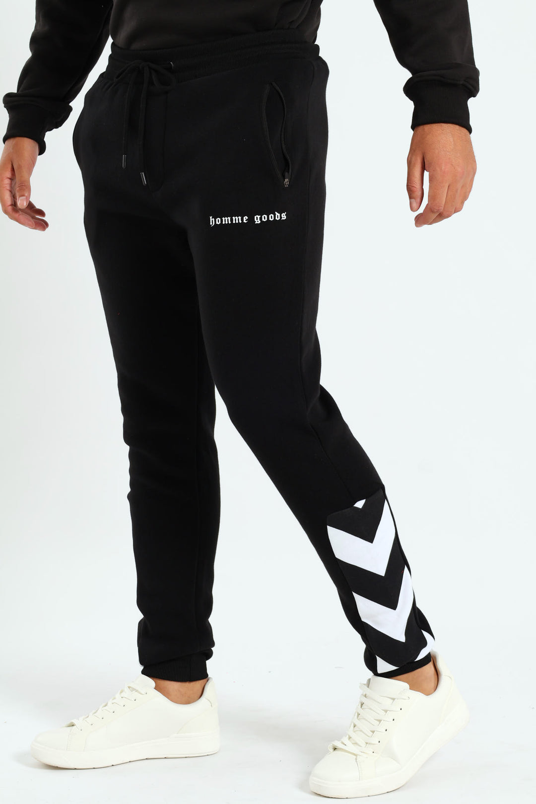 Side Print Trackpant - Black