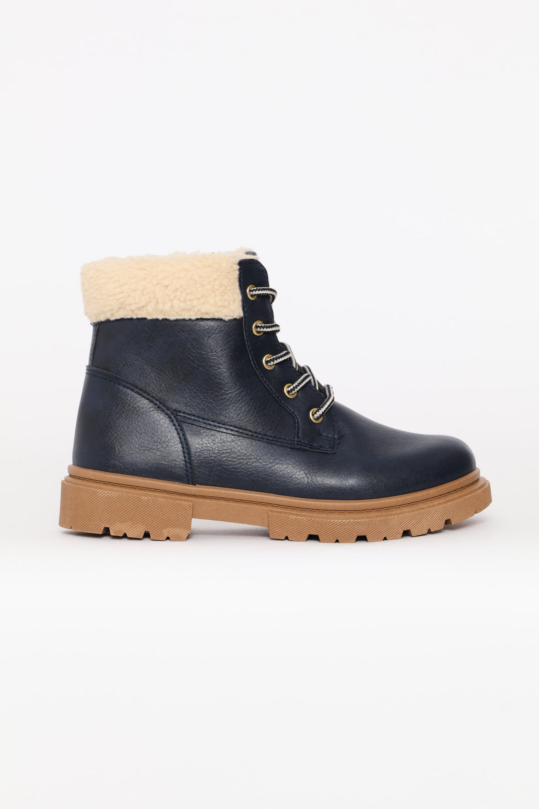 Boys Furlined Boot - Navy