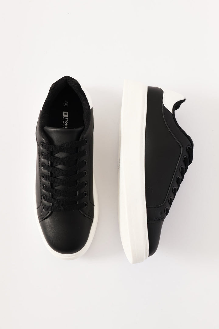 Basic Lace Up Sneaker - Black