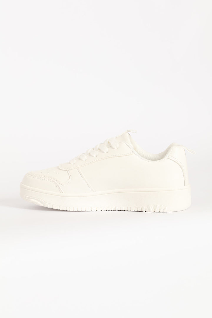 Girls Basic Court Sneaker - White