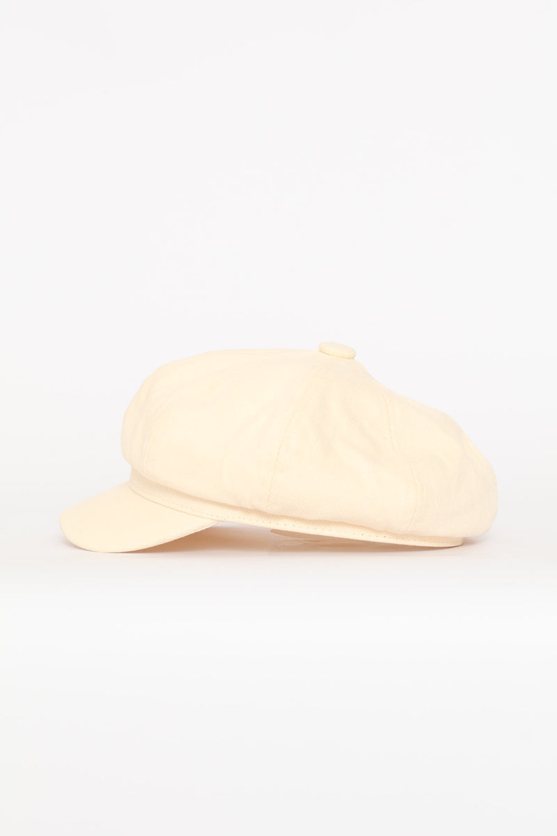 Panel Baker Boy Hat - Cream
