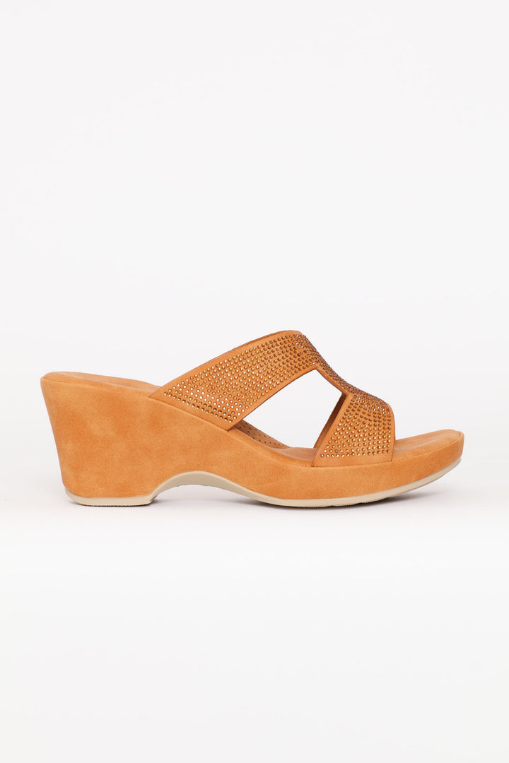Diamante Clog Heel - Tan