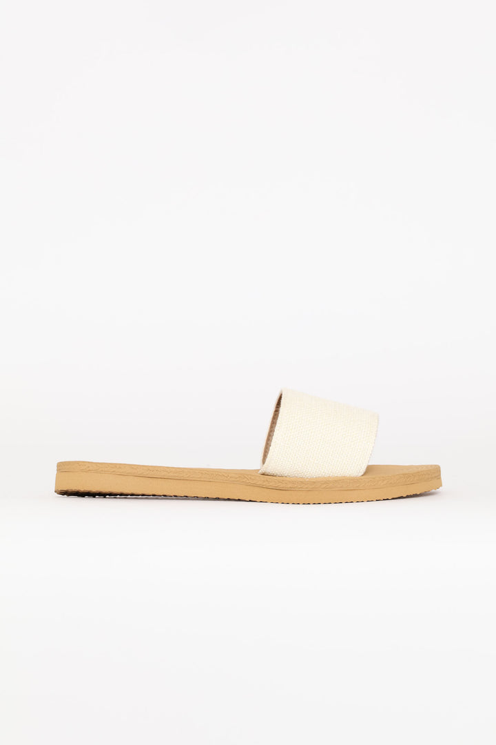 Plain Single Band Mule Sandal - White
