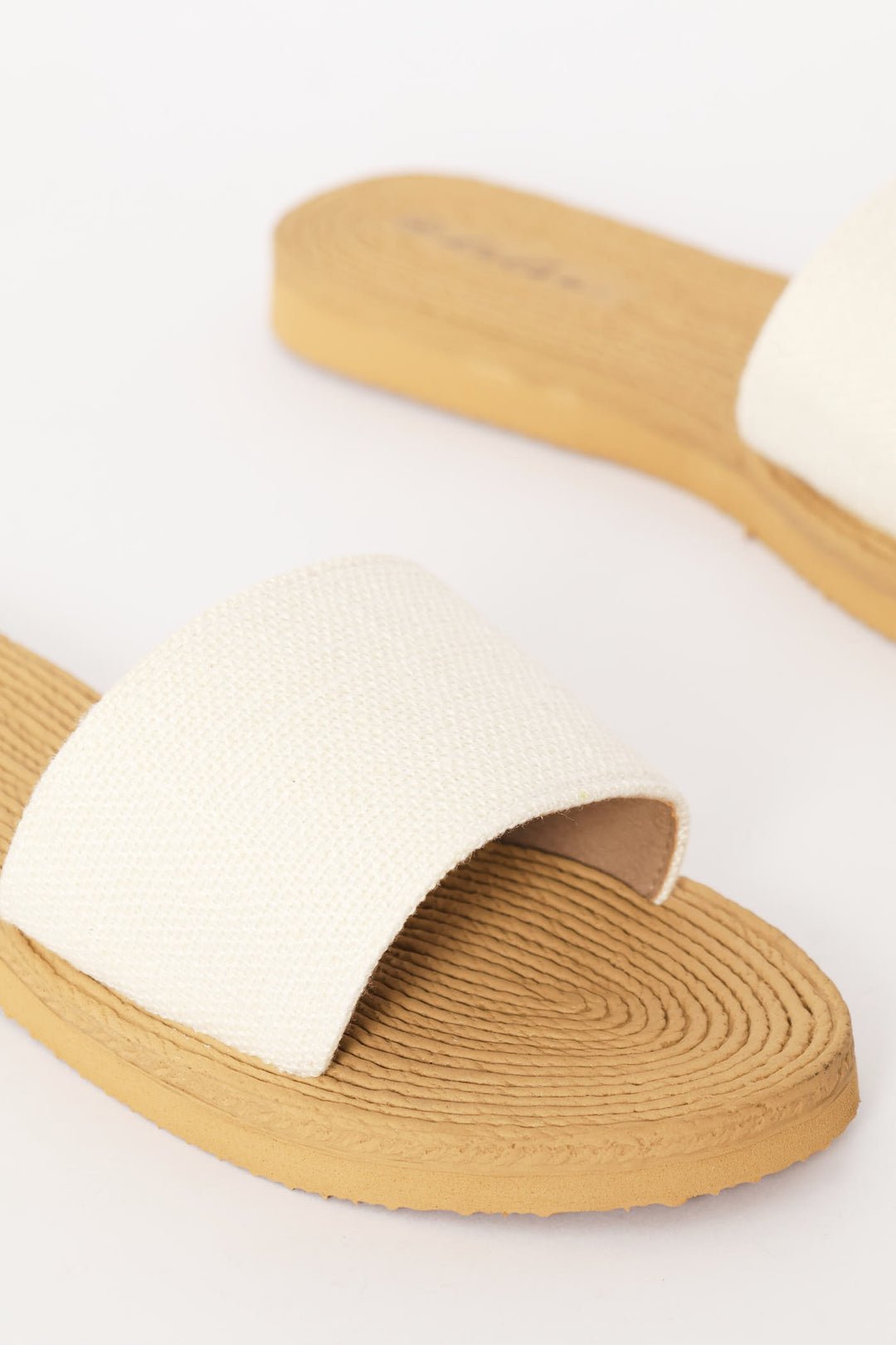 Plain Single Band Mule Sandal - White