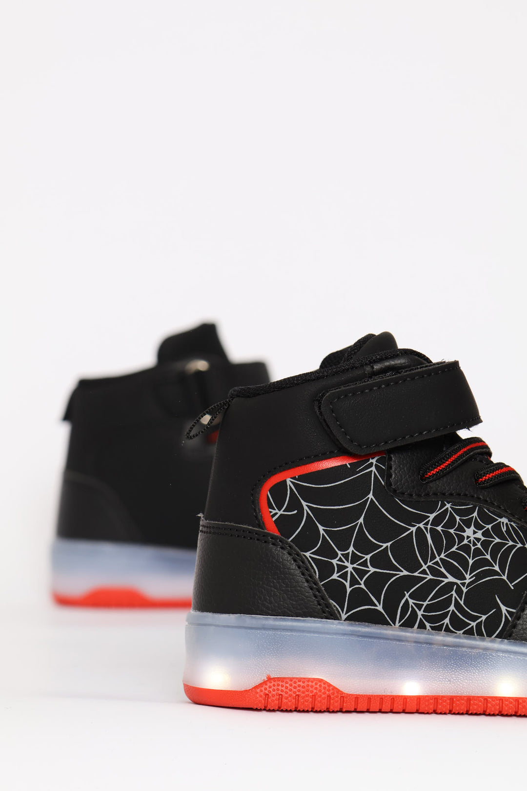 Pre-Boys Web Lace Up Hitop Sneaker - Black/Red