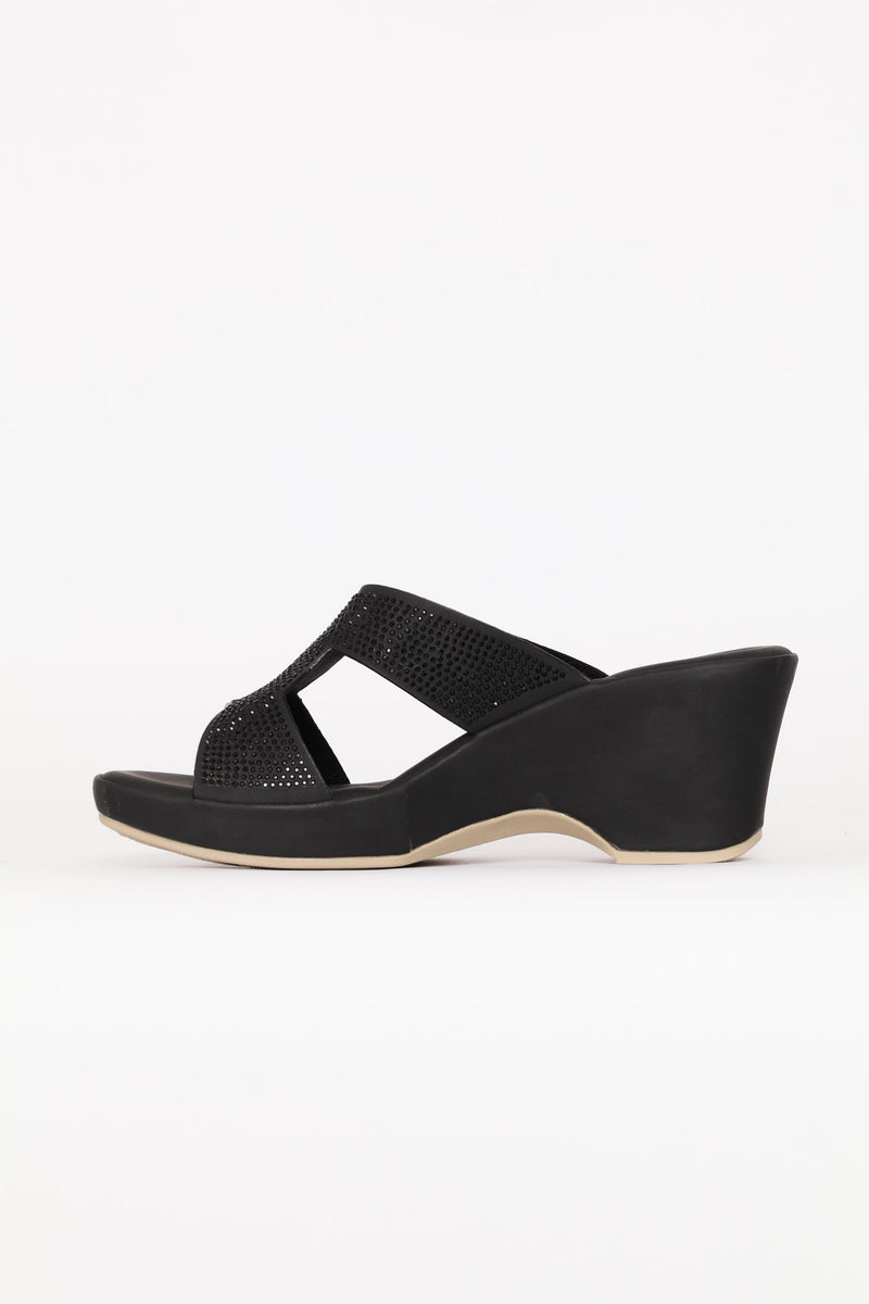 Diamante Clog Heel - Black