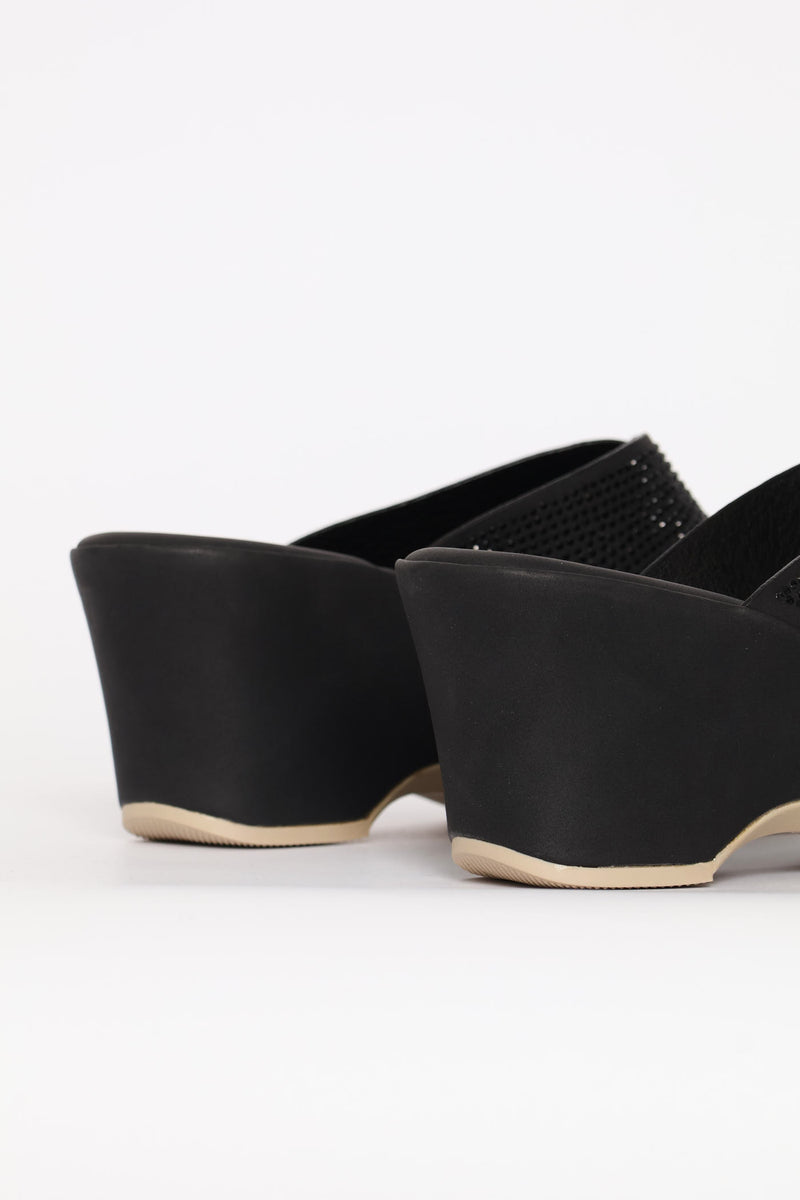 Diamante Clog Heel - Black