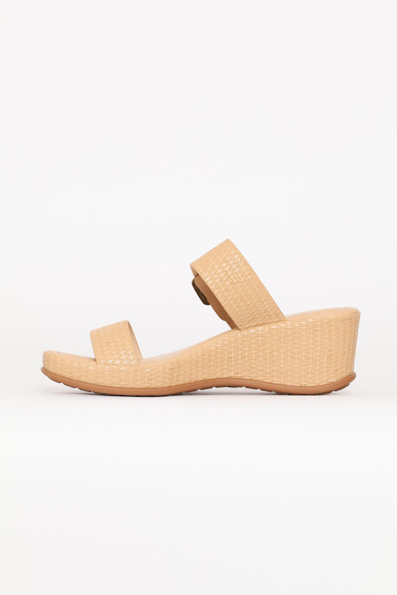 Weaved Heeled Sandal - Dark Beige